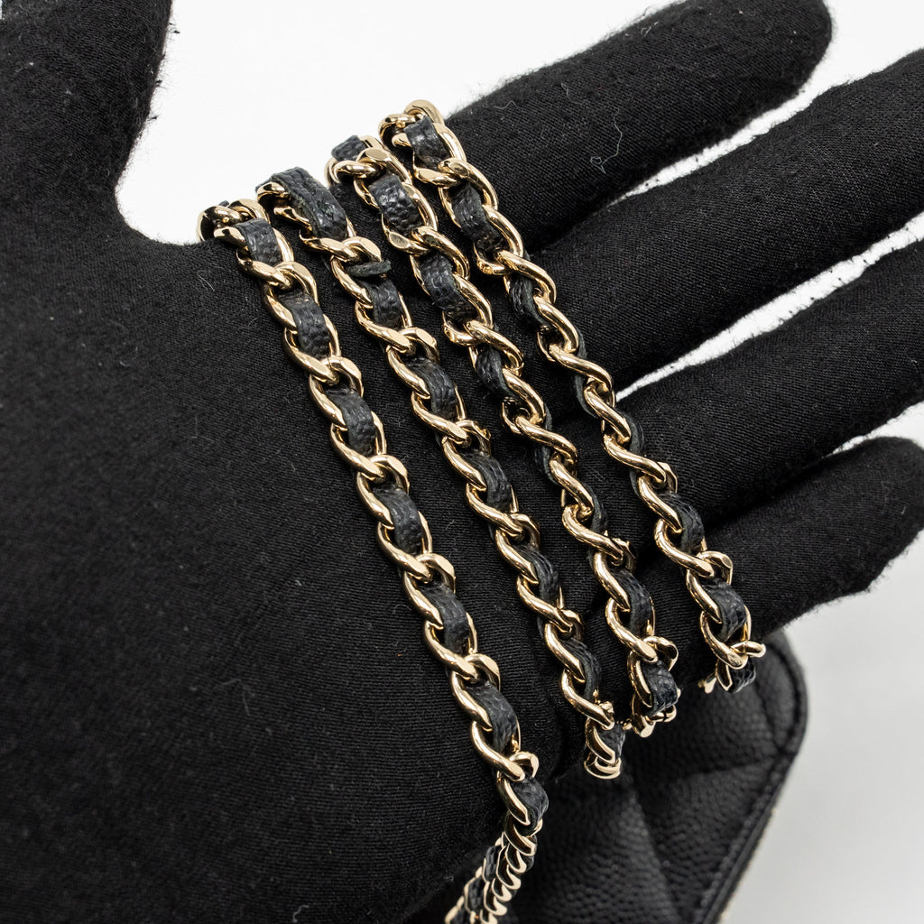 CHANEL CLASSIC SMALL VANITY WITH CHAIN CAVIAR BLACK LGHW