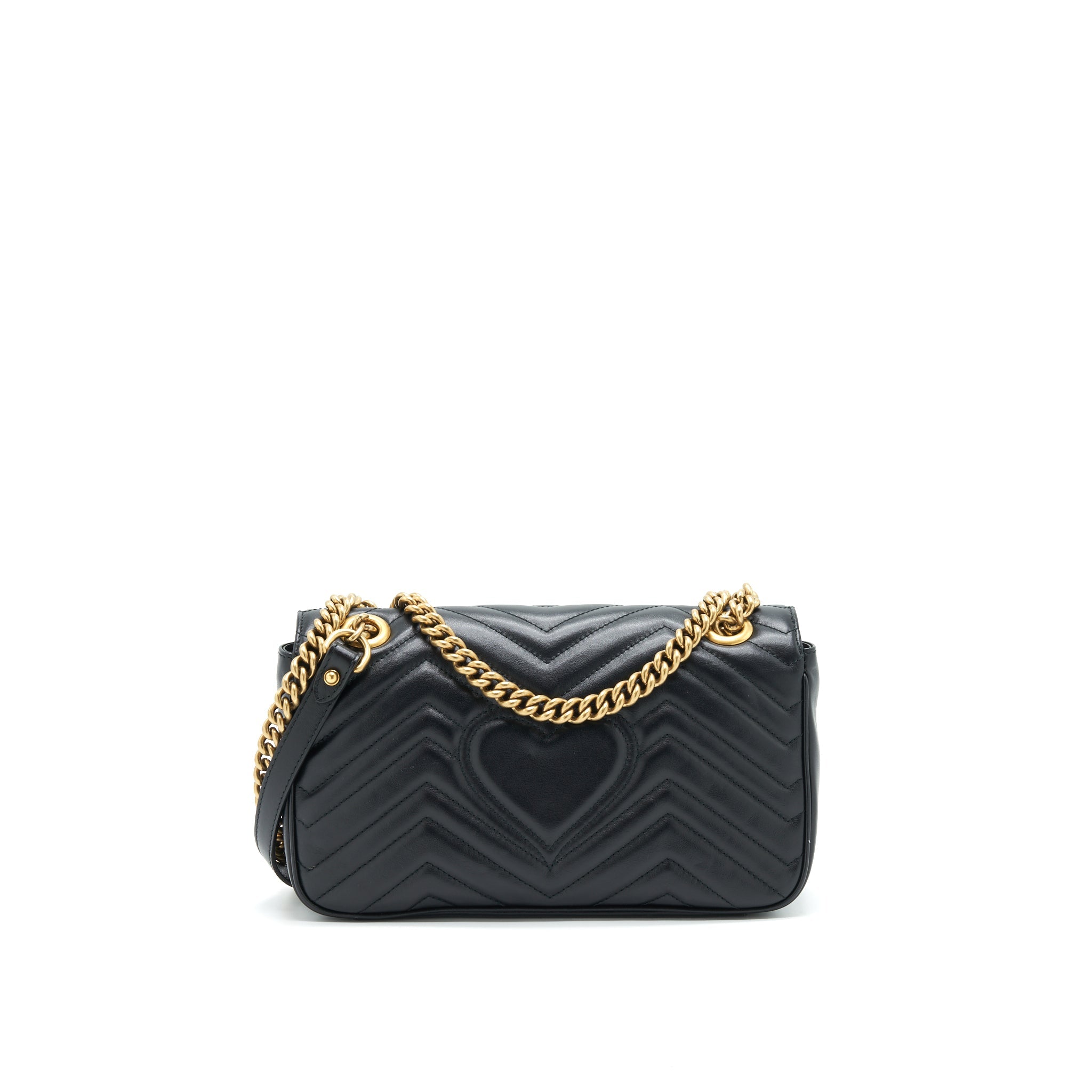 GUCCI GG MARMONT SHOULDER BAG 26CM BLACK WITH GHW