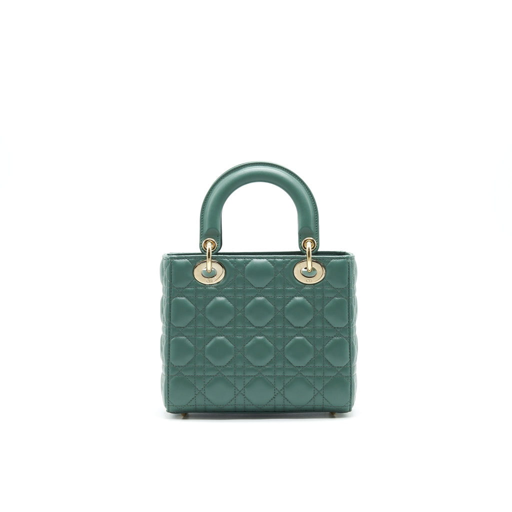DIOR LAMBSKIN CANNAGE MY ABCDIOR LADY DIOR SMALL GREEN LGHW