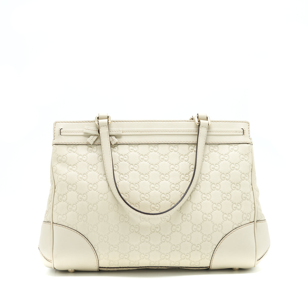 GUCCI INTERLOCK PATTERN TOTE BAG LIGHT GREY
