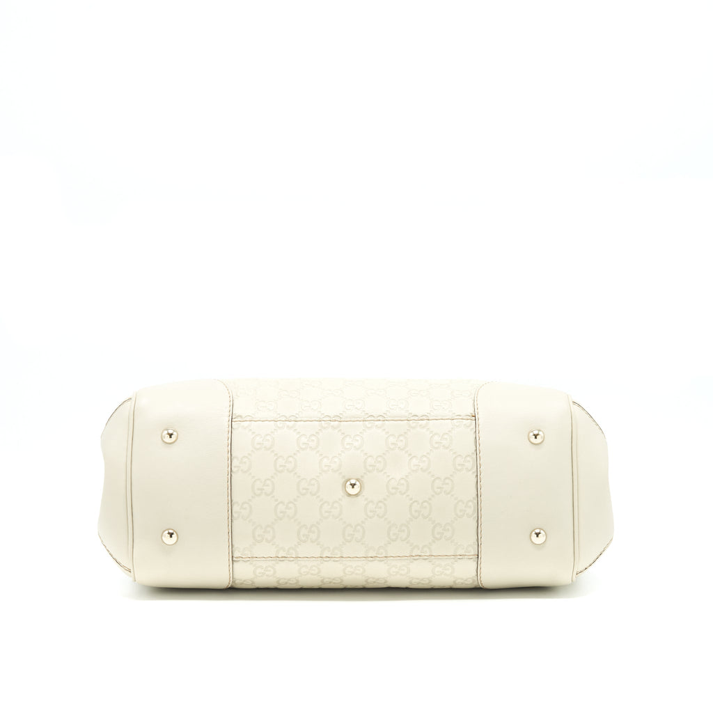 GUCCI INTERLOCK PATTERN TOTE BAG LIGHT GREY