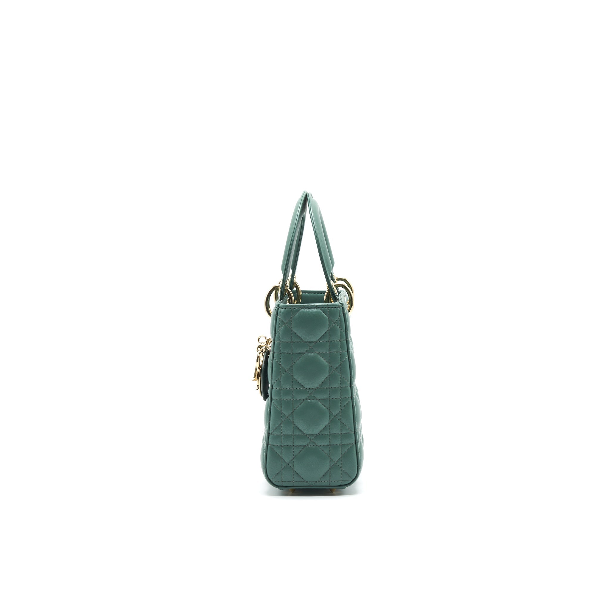 DIOR LAMBSKIN CANNAGE MY ABCDIOR LADY DIOR SMALL GREEN LGHW