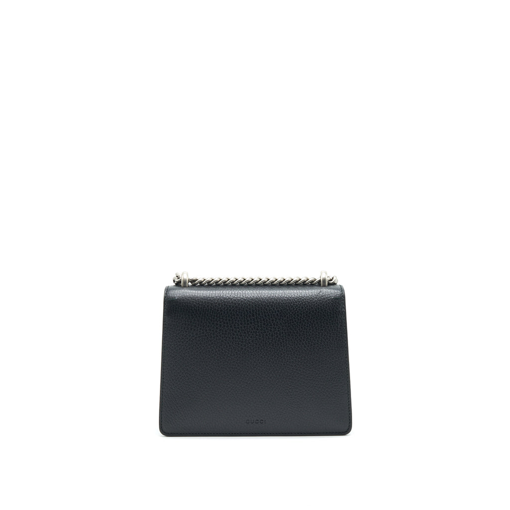 GUCCI BLACK LEATHER DIONYSUS MINI BAG WITH SHW