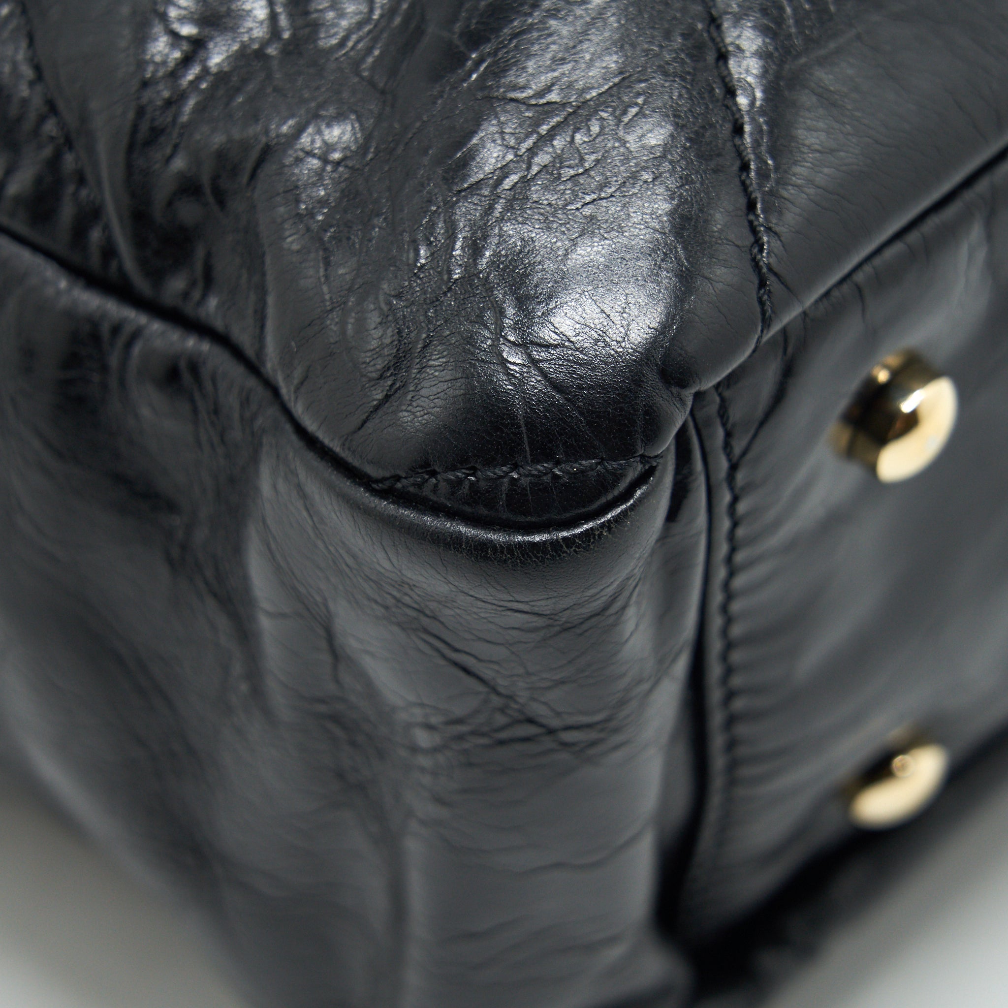CHANEL CALFSKIN TOTE BAG WITH CHAIN BLACK AND RED GHW