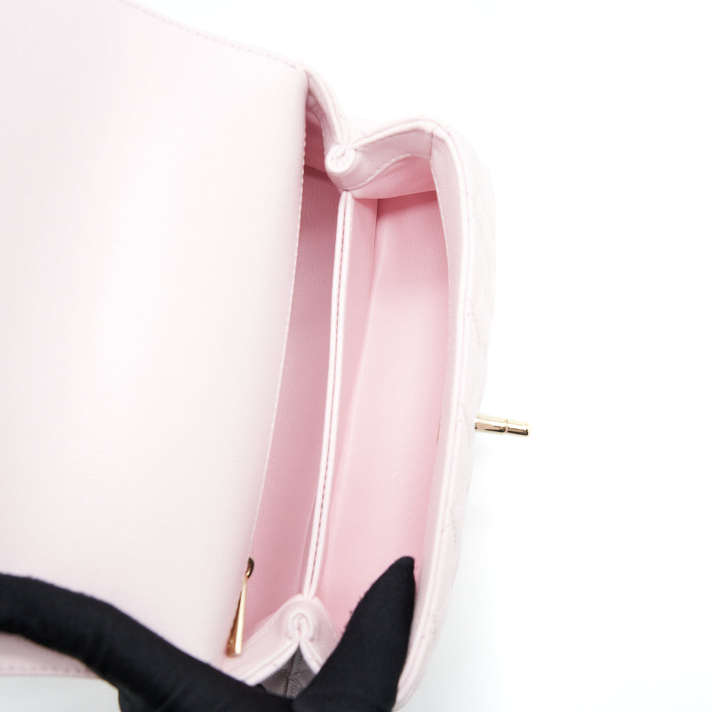 CHANEL SMALL COCO HANDLE CAVIAR LIGHT PINK NG750 LGHW(MICROCHIP)