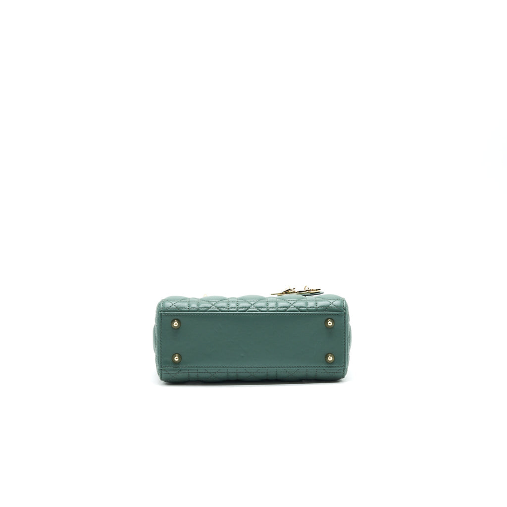 DIOR LAMBSKIN CANNAGE MY ABCDIOR LADY DIOR SMALL GREEN LGHW