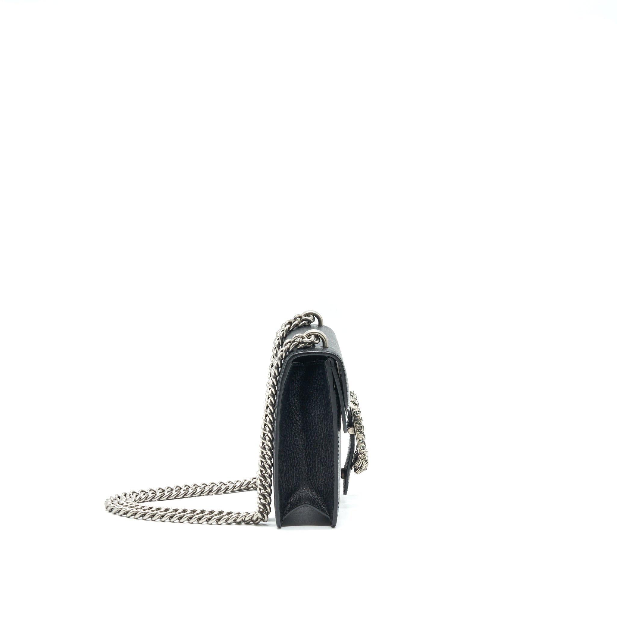 GUCCI BLACK LEATHER DIONYSUS MINI BAG WITH SHW