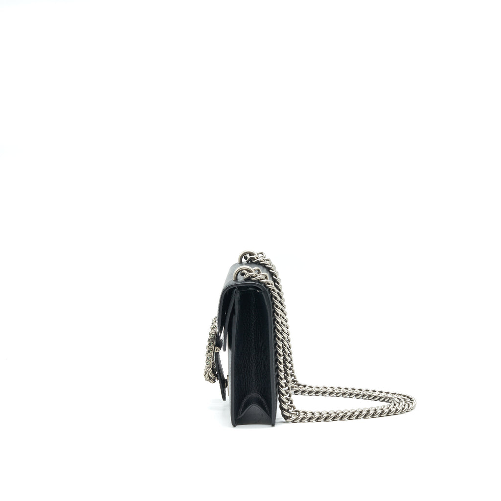GUCCI BLACK LEATHER DIONYSUS MINI BAG WITH SHW
