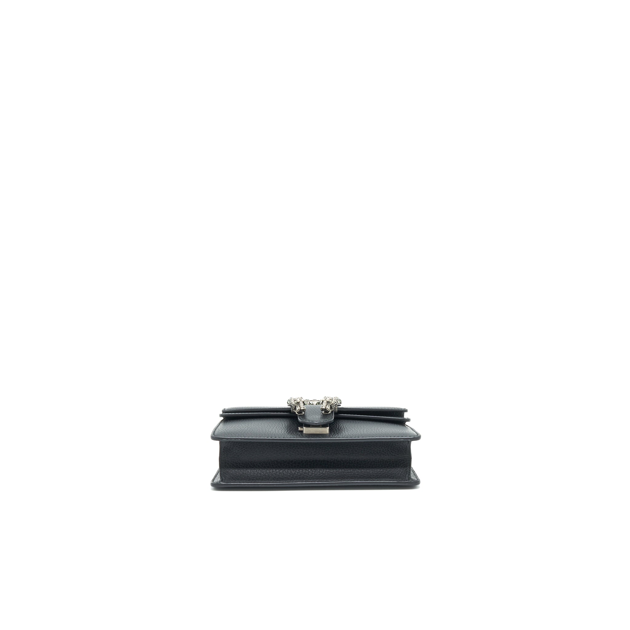 GUCCI BLACK LEATHER DIONYSUS MINI BAG WITH SHW