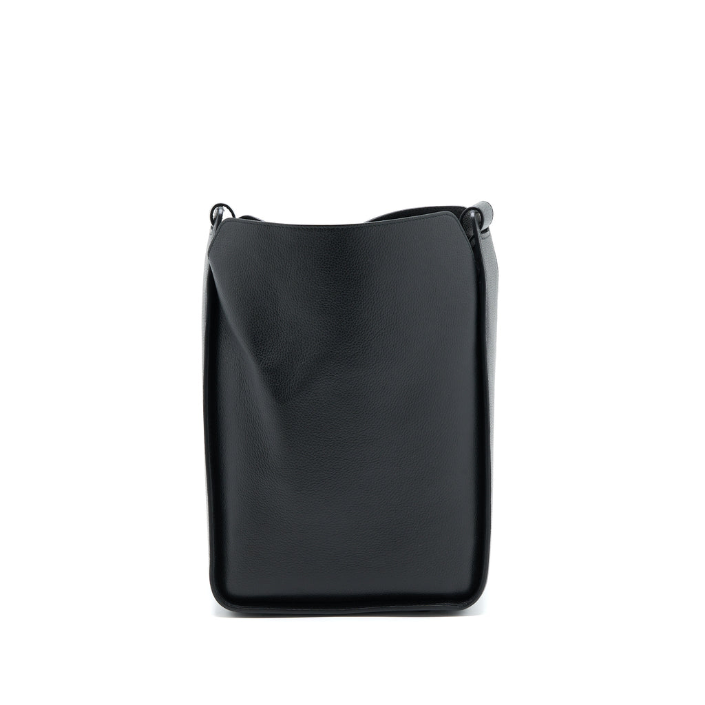 BALENCIAGA TOOL 2.0 NORTH-SOUTH TOTE BAG CALFSKIN BLACK WITH BLACK HARDWARE