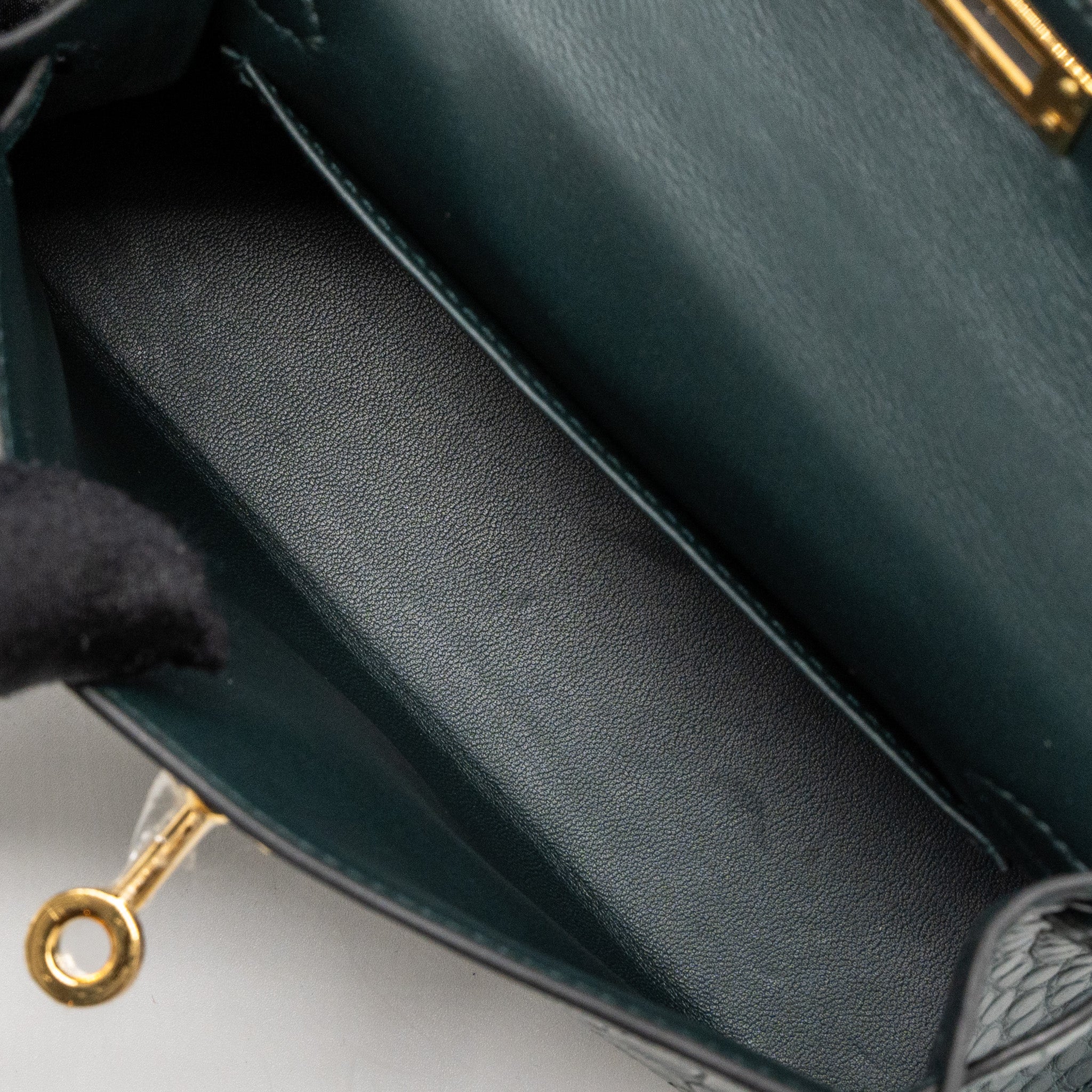 HERMES MINI KELLY II ALLIGATOR MISSISSIPPIENSIS MATTE 6O VERT CYPRES GHW