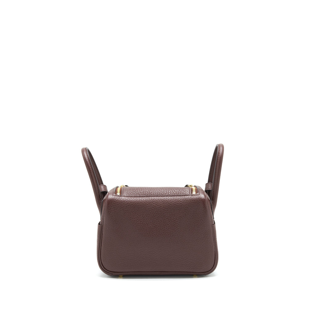 HERMES MINI LINDY 41 HAVANA GHW