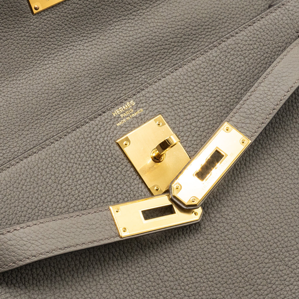 HERMES KELLY 28 TOGO GRIS ETAIN GHW