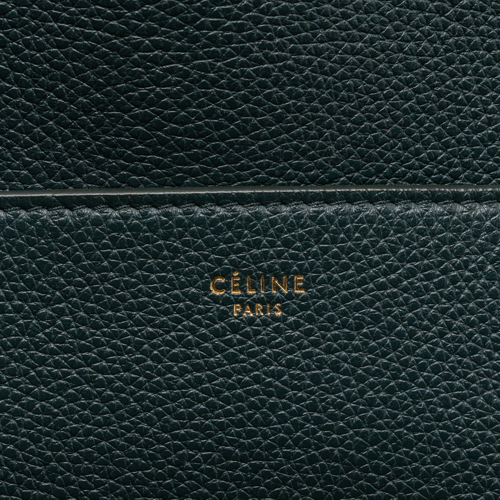 CELINE SANGLE BUCKET BAG CALFSKIN DARK GREEN GHW