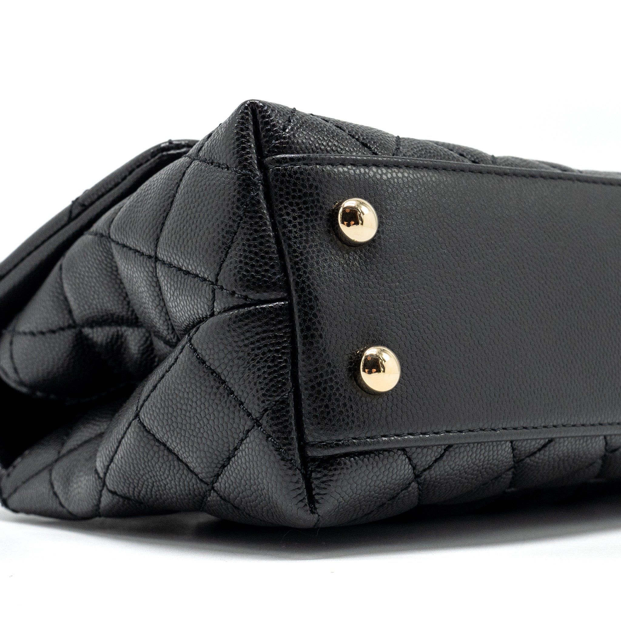 CHANEL SMALL COCO HANDLE CAVIAR BLACK LGHW