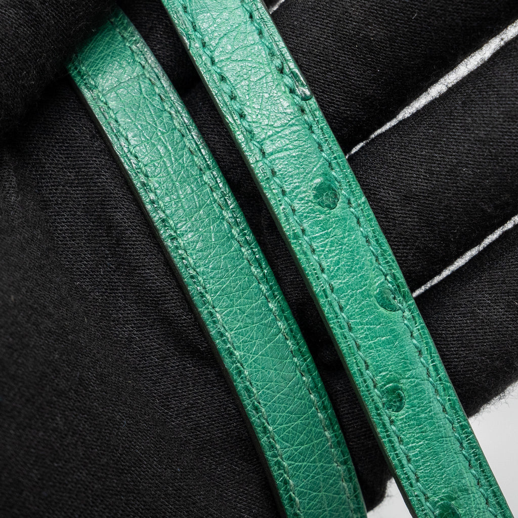 HERMES MINI CONSTANCE OSTRICH VERT VERTIGO GHW