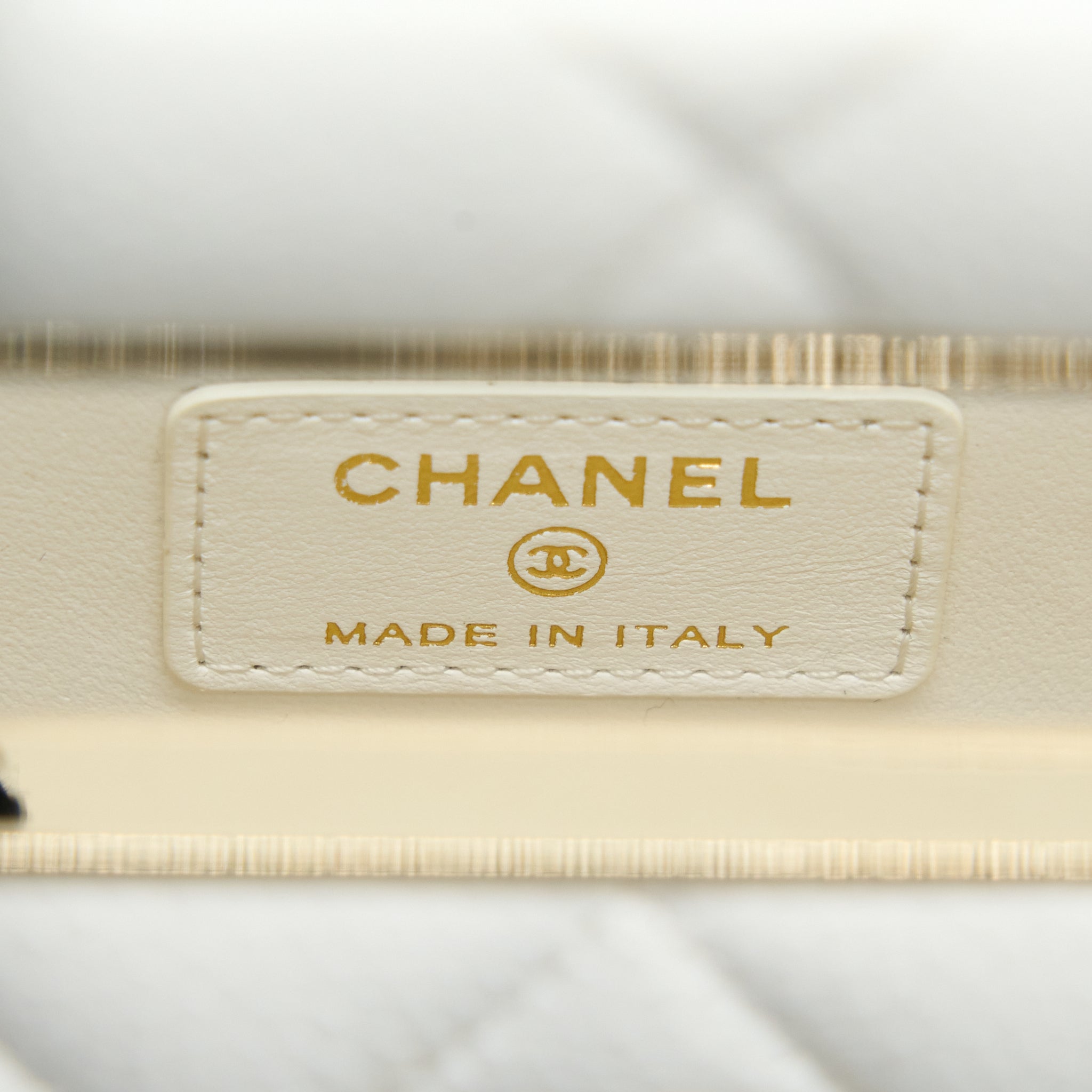 CHANEL VERTICAL EVENING CHAIN BAG CAVIAR WHITE LGHW (MICROCHIP)