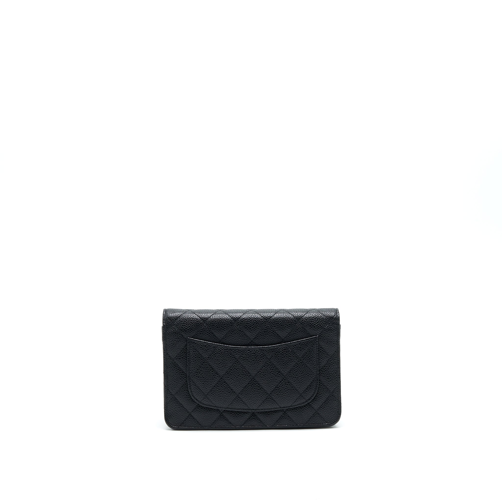 CHANEL CAVIAR WALLET ON CHAIN BLACK GHW