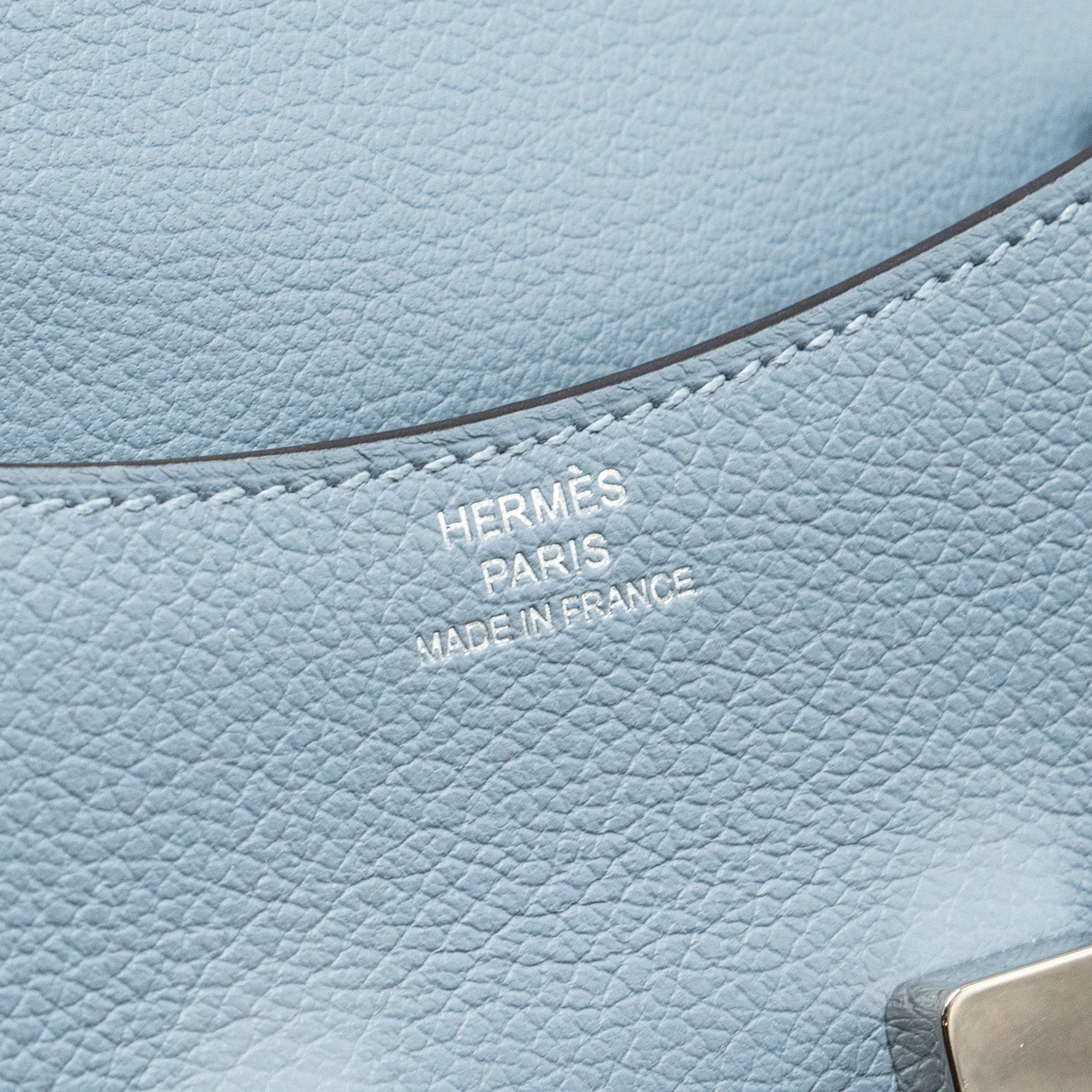 HERMES CONSTANCE SLIM EVERCOLOR J7 BLUE LIN SHW