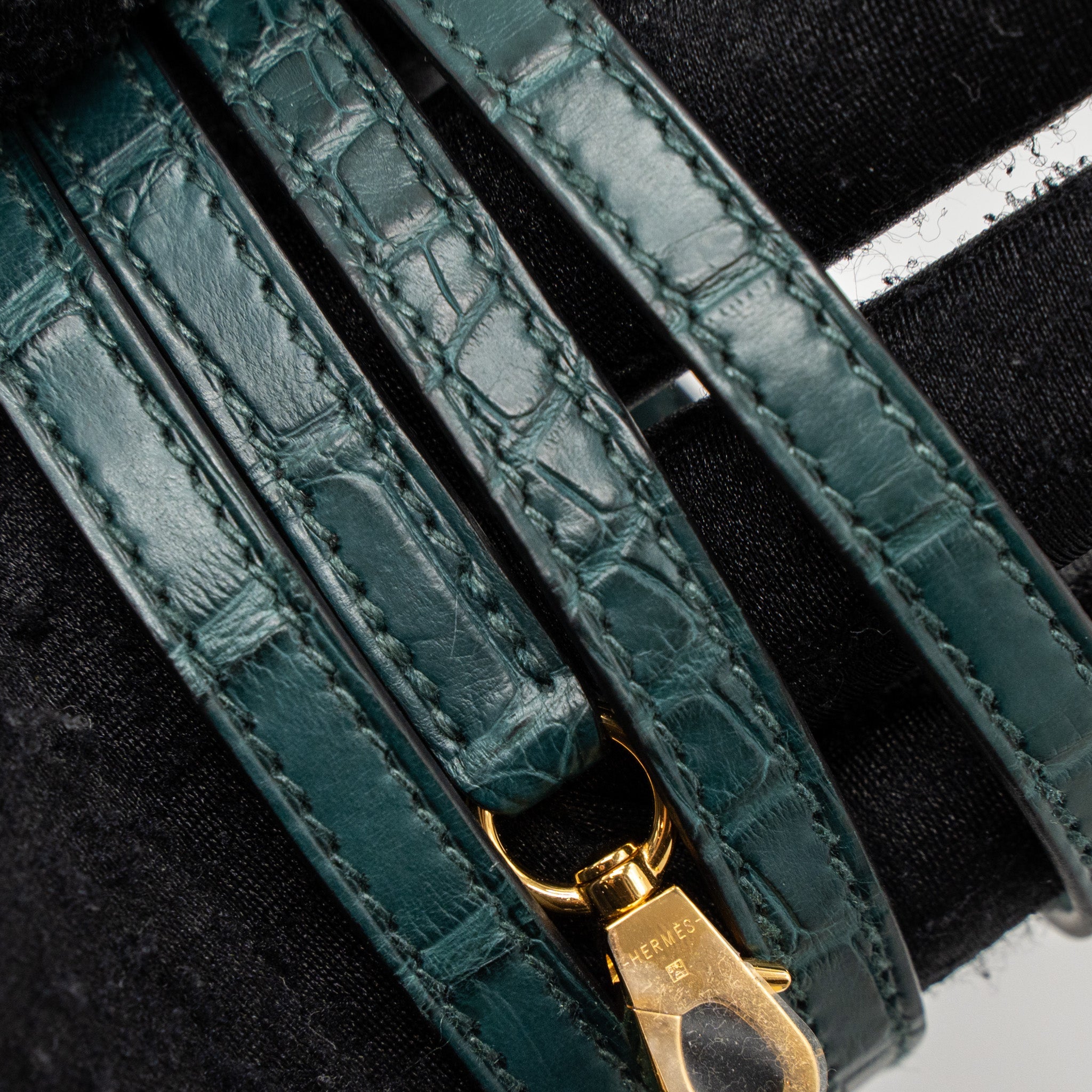 HERMES MINI KELLY II ALLIGATOR MISSISSIPPIENSIS MATTE 6O VERT CYPRES GHW
