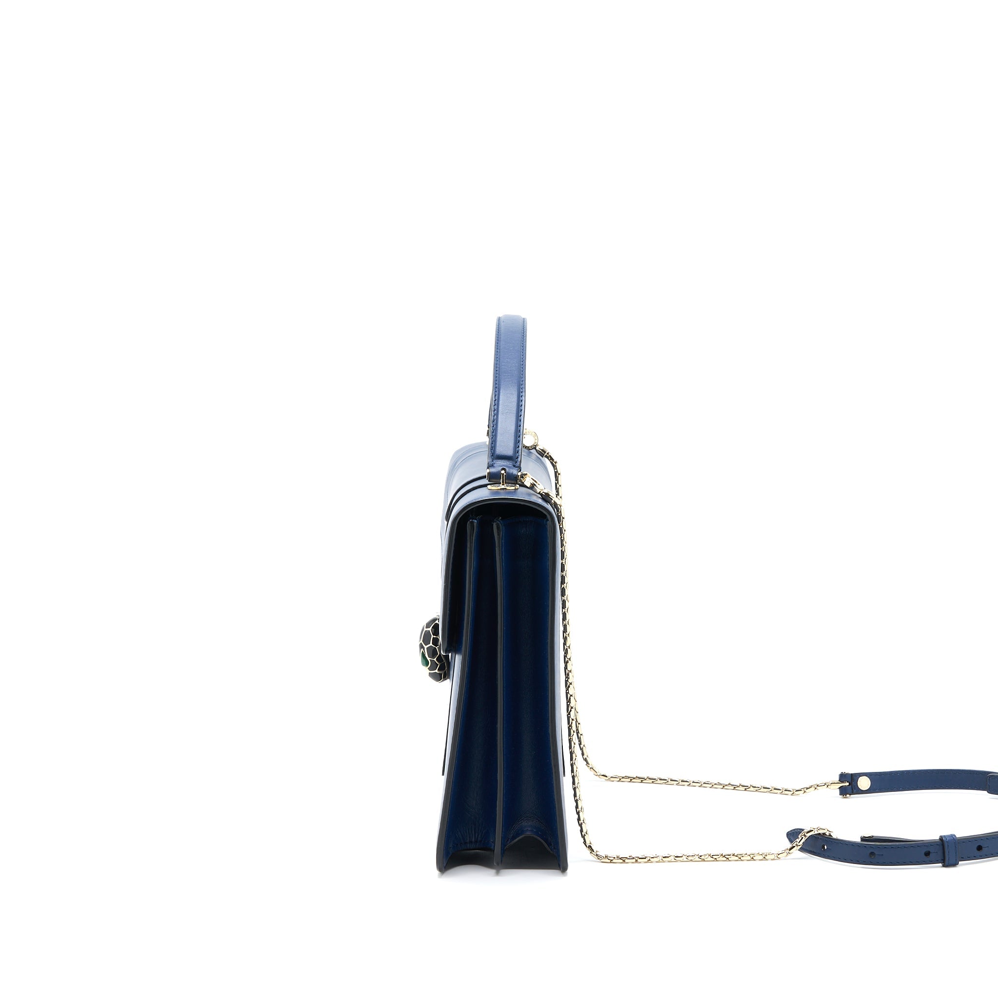 BVLGARI SERPENTI FOREVER TOP HANDLE BAG CALFSKIN DARK BLUE LGHW