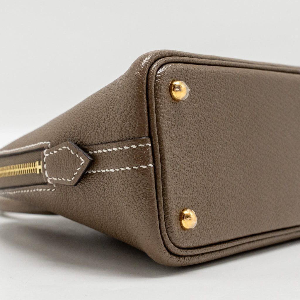 HERMES MINI BOLIDE CHÈVRE MYSORE ETOUPE GHW