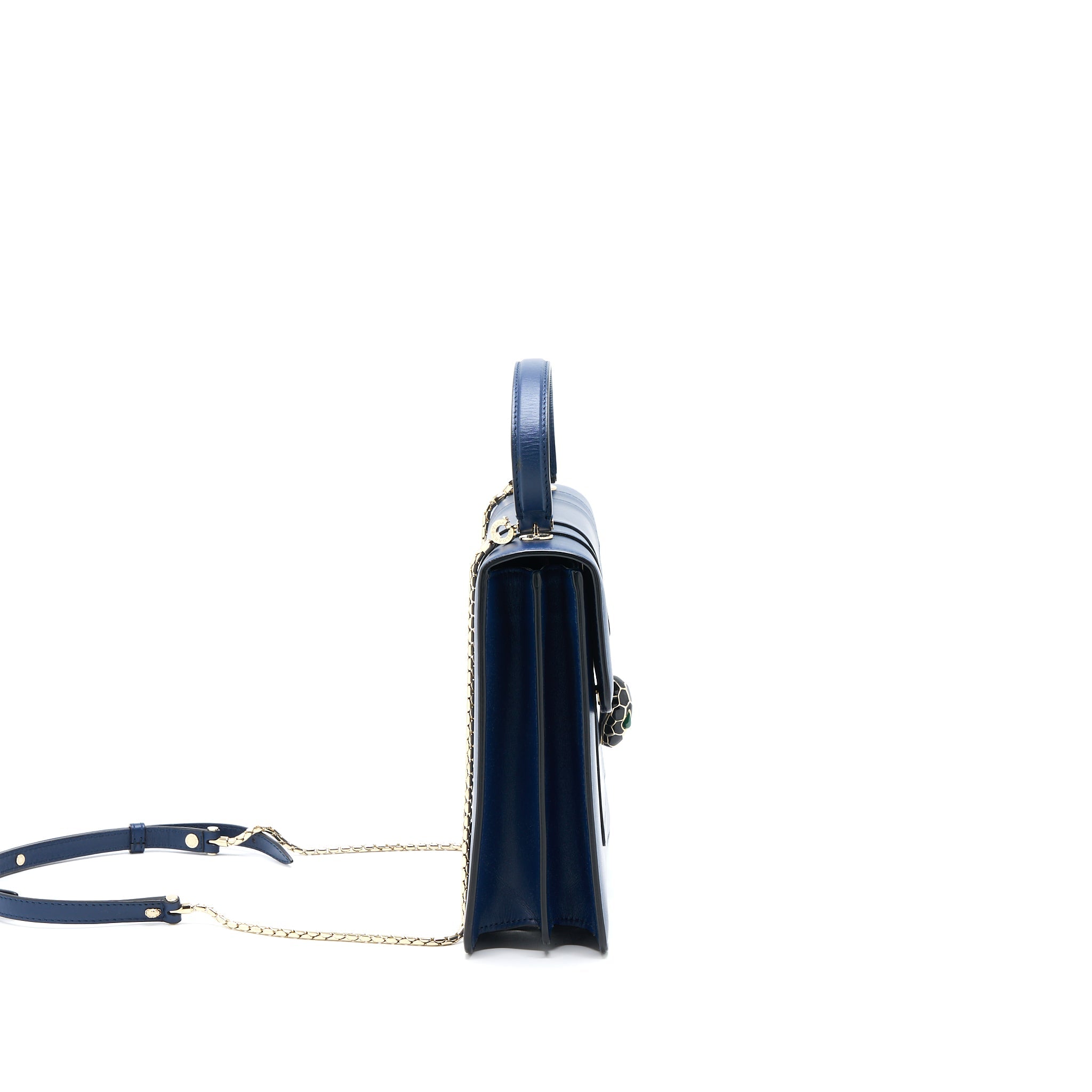 BVLGARI SERPENTI FOREVER TOP HANDLE BAG CALFSKIN DARK BLUE LGHW