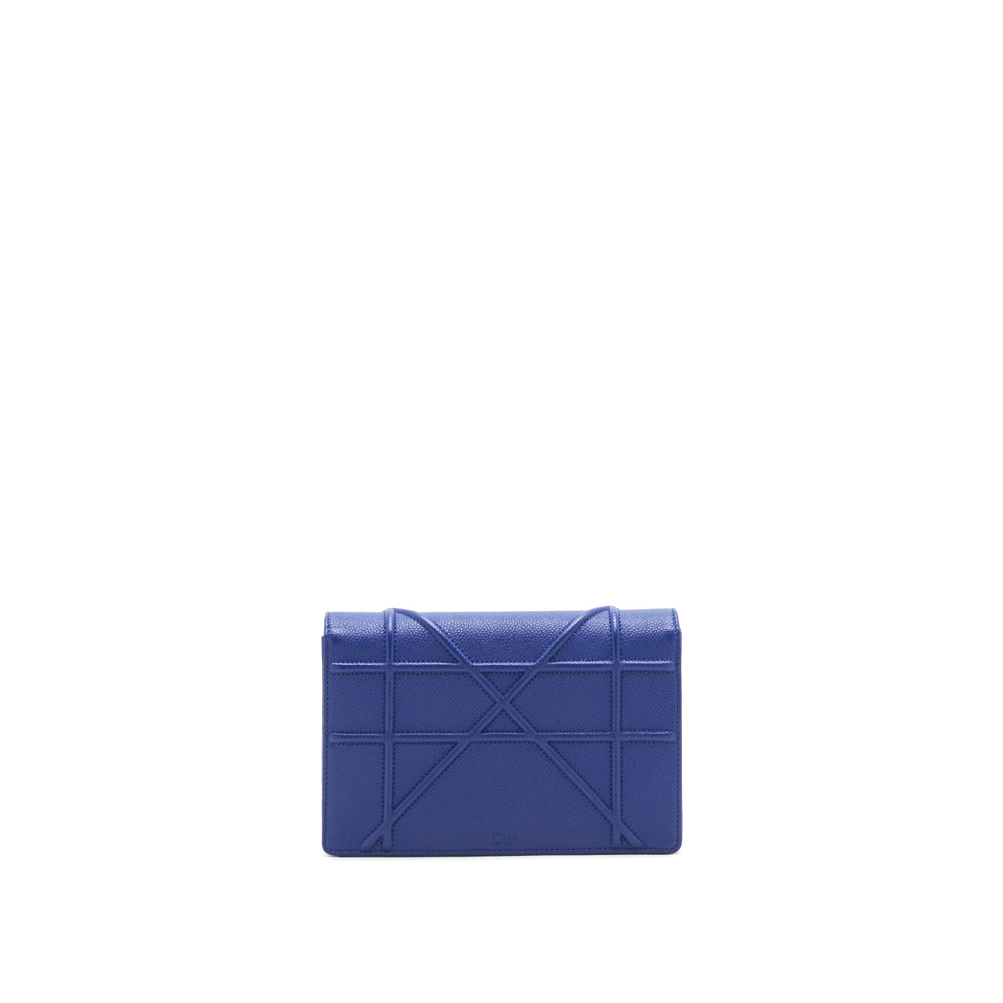 DIOR DIORAMA WALLET ON CHAIN BLUE WITH SHW