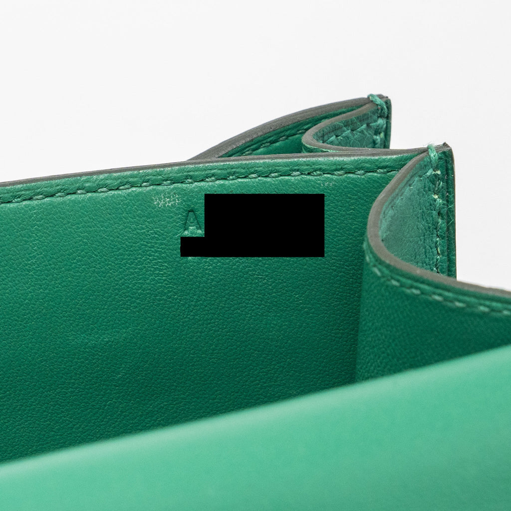 HERMES MINI CONSTANCE OSTRICH VERT VERTIGO GHW