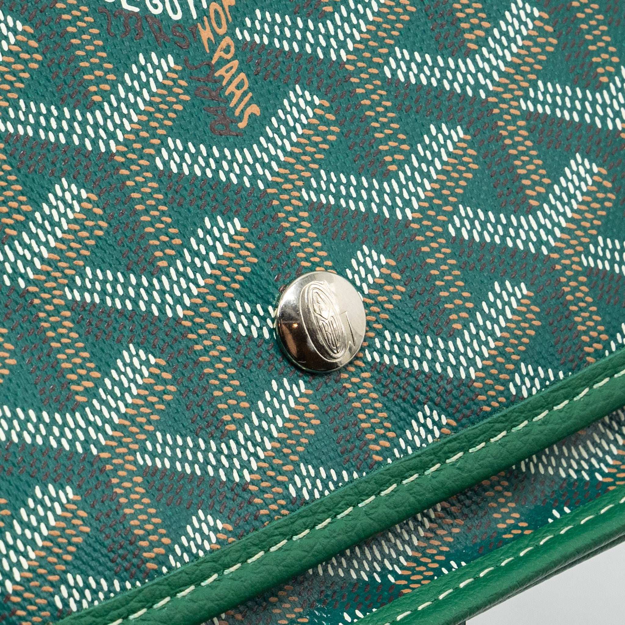GOYARD PORTEFEUILLE POCHETTE PLUMET GOYARDINE CANVAS VERT SHW