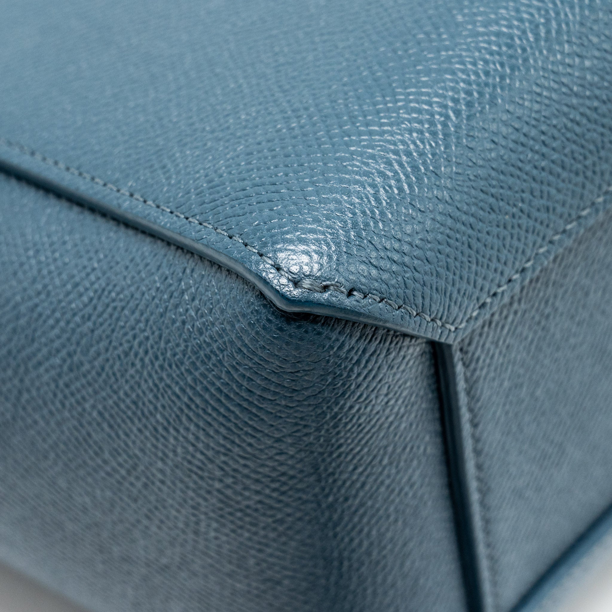 CELINE NANO BELT BAG GRAINED CALFSKIN BLUE GHW