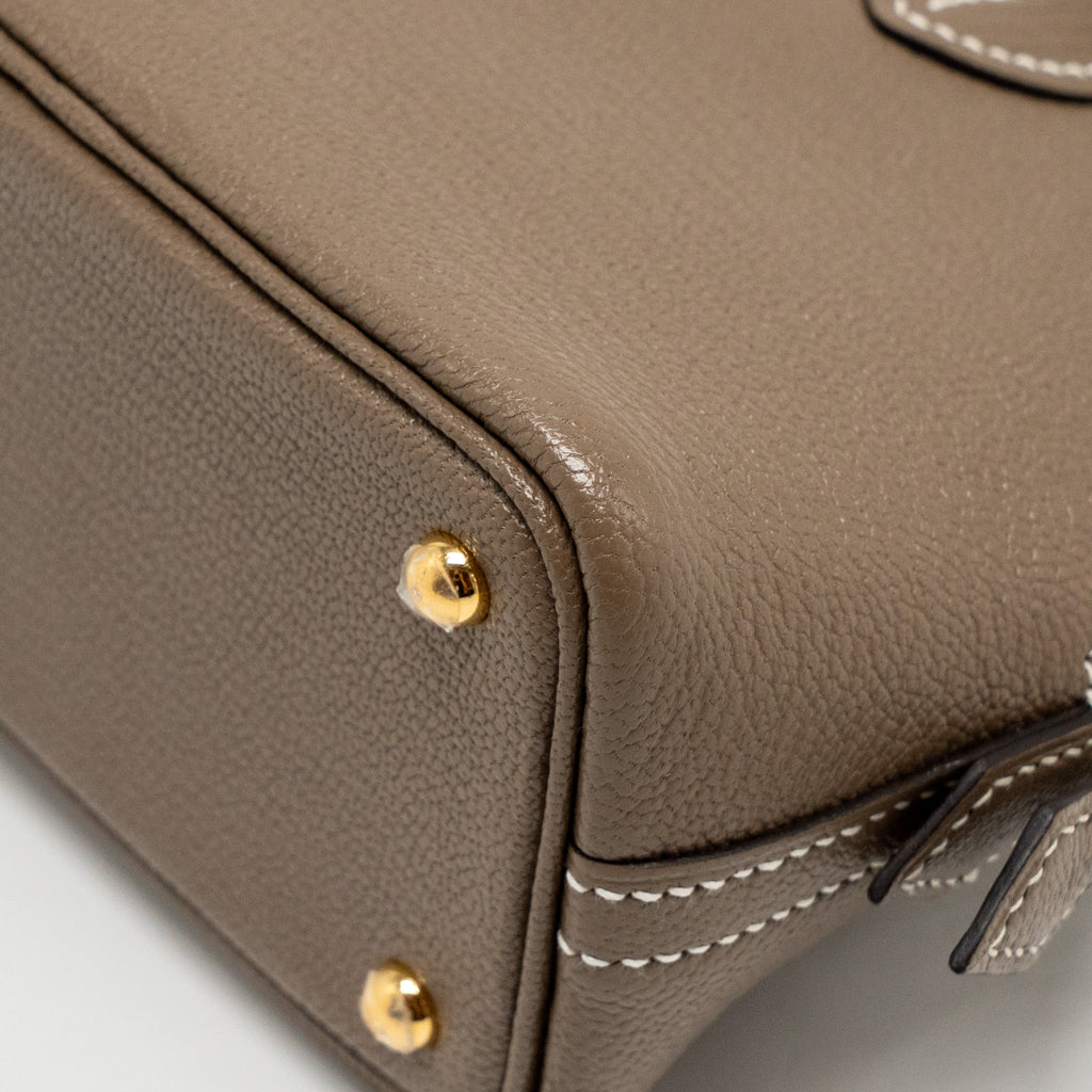 HERMES MINI BOLIDE CHÈVRE MYSORE ETOUPE GHW