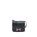 HERMES MINI CONSTANCE BLACK WITH MULTICOLOR BUCKLE SHW SWIFT LEATHER