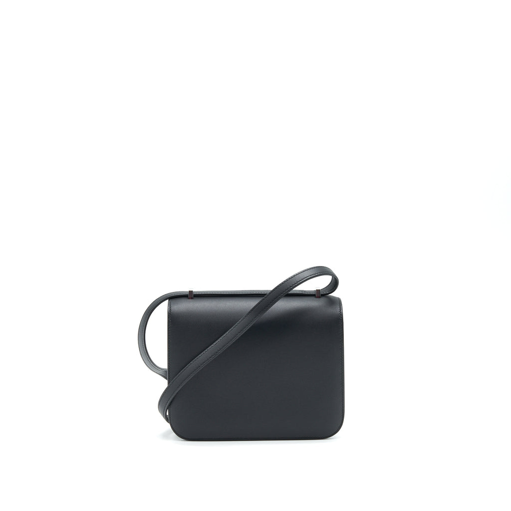 HERMES MINI CONSTANCE BLACK WITH MULTICOLOR BUCKLE SHW SWIFT LEATHER
