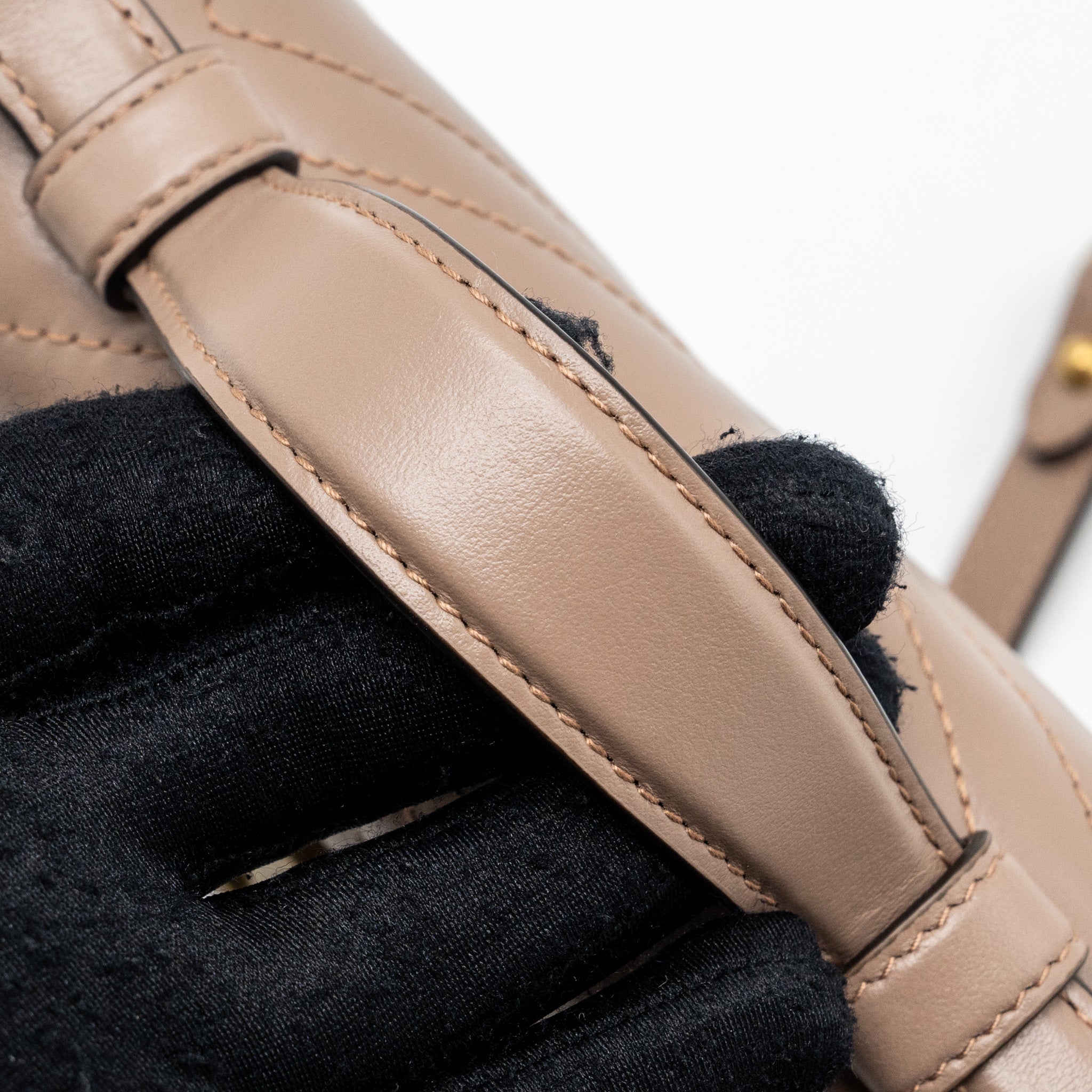 GUCCI GG MARMONT MINI TOP HANDLE BAG LEATHER DARK BEIGE GHW