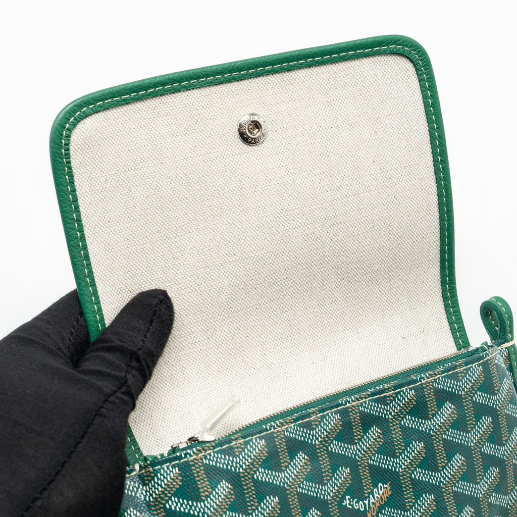 GOYARD PORTEFEUILLE POCHETTE PLUMET GOYARDINE CANVAS VERT SHW