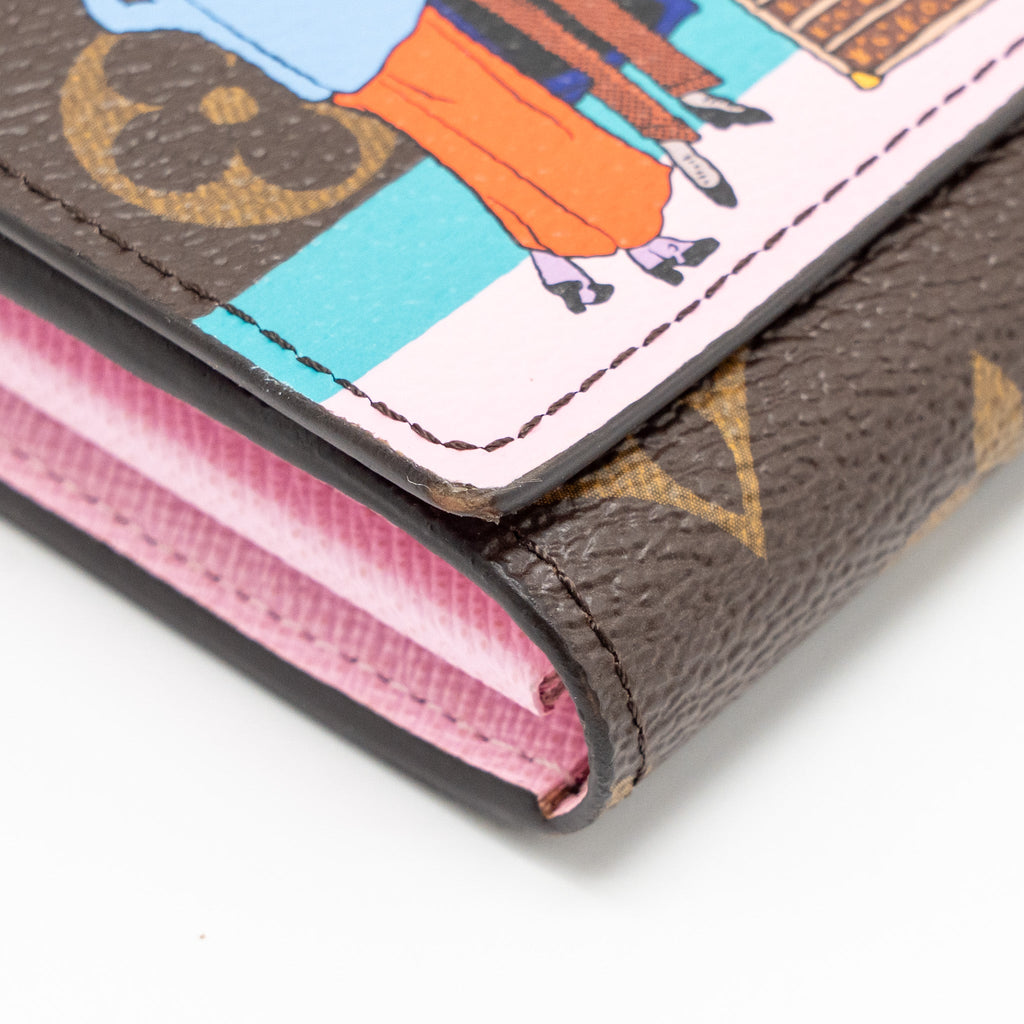 LOUIS VUITTON SARAH WALLET 2016 CHRISTMAS LIMITED EDITION MONOGRAM CANVAS ROSE BALLERINE GHW