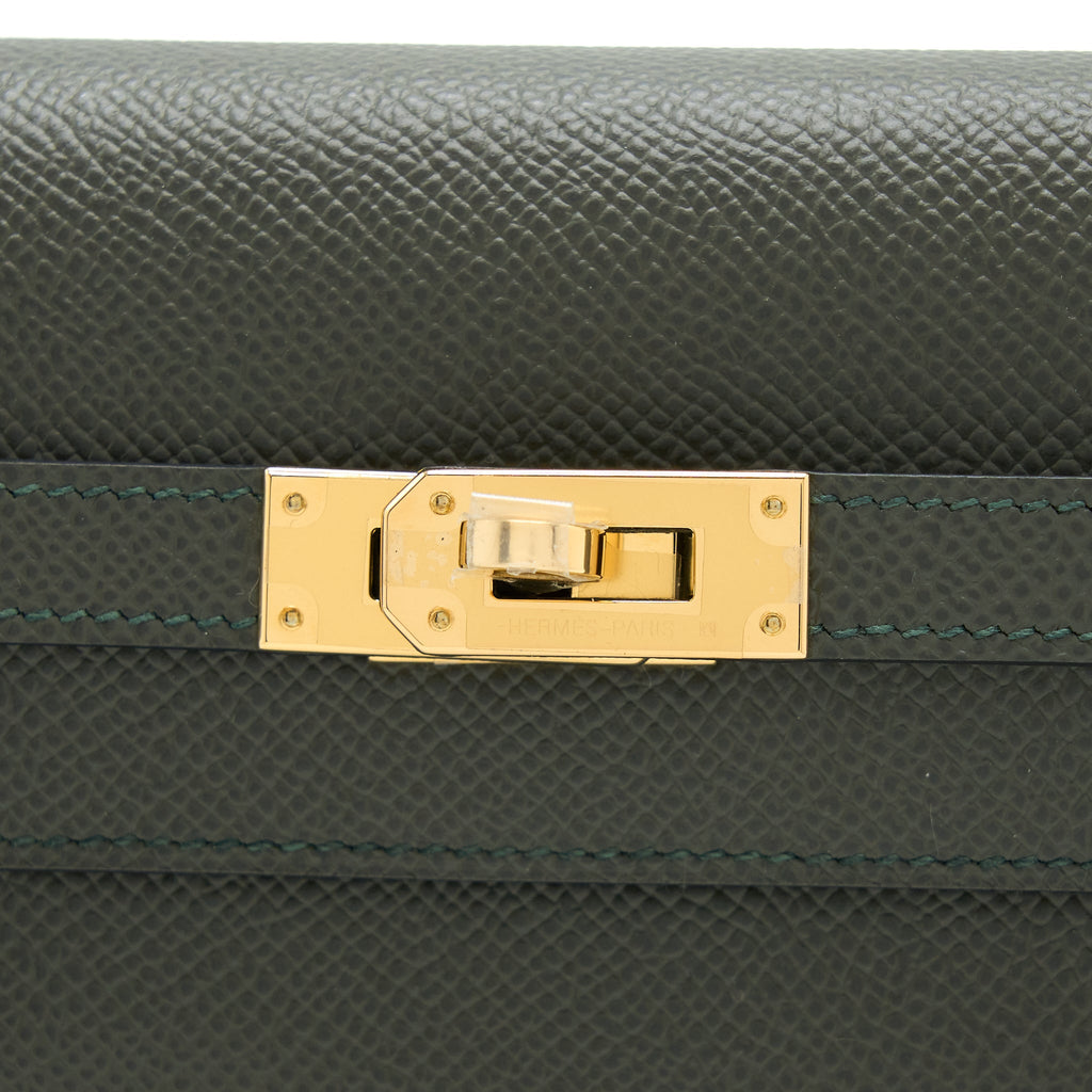 HERMES CLASSIC KELLY TO GO EPSOM C6 VERT DE GRIS GHW