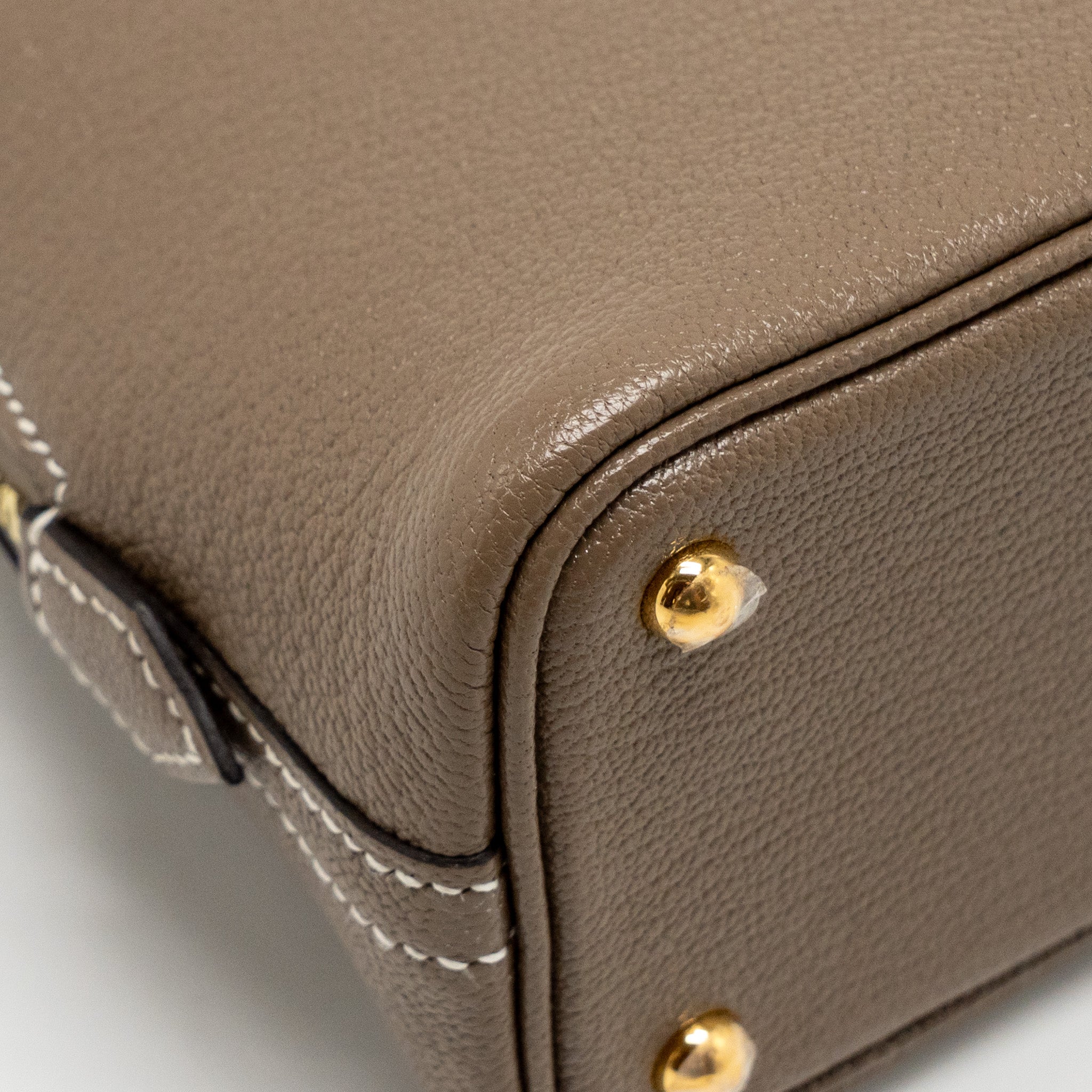 HERMES MINI BOLIDE CHÈVRE MYSORE ETOUPE GHW