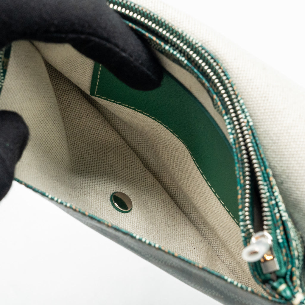 GOYARD PORTEFEUILLE POCHETTE PLUMET GOYARDINE CANVAS VERT SHW