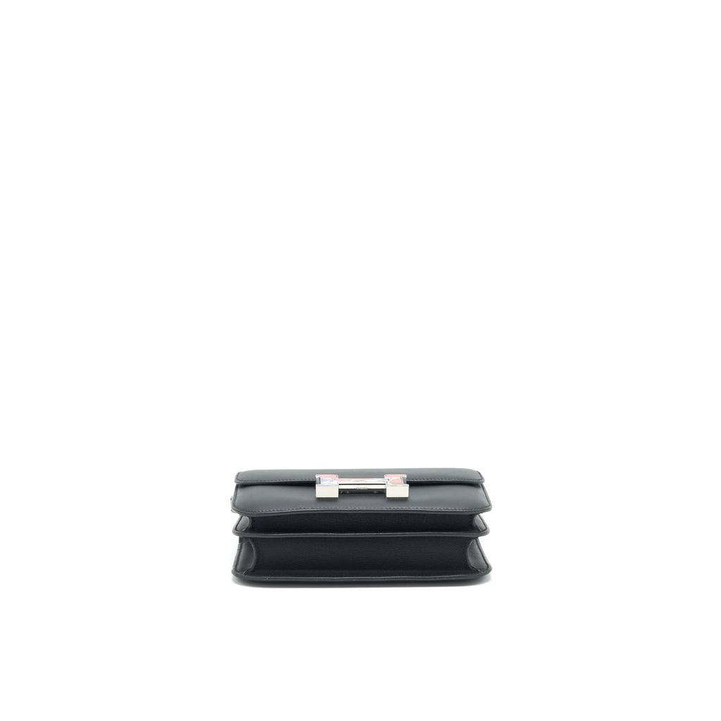HERMES MINI CONSTANCE BLACK WITH MULTICOLOR BUCKLE SHW SWIFT LEATHER