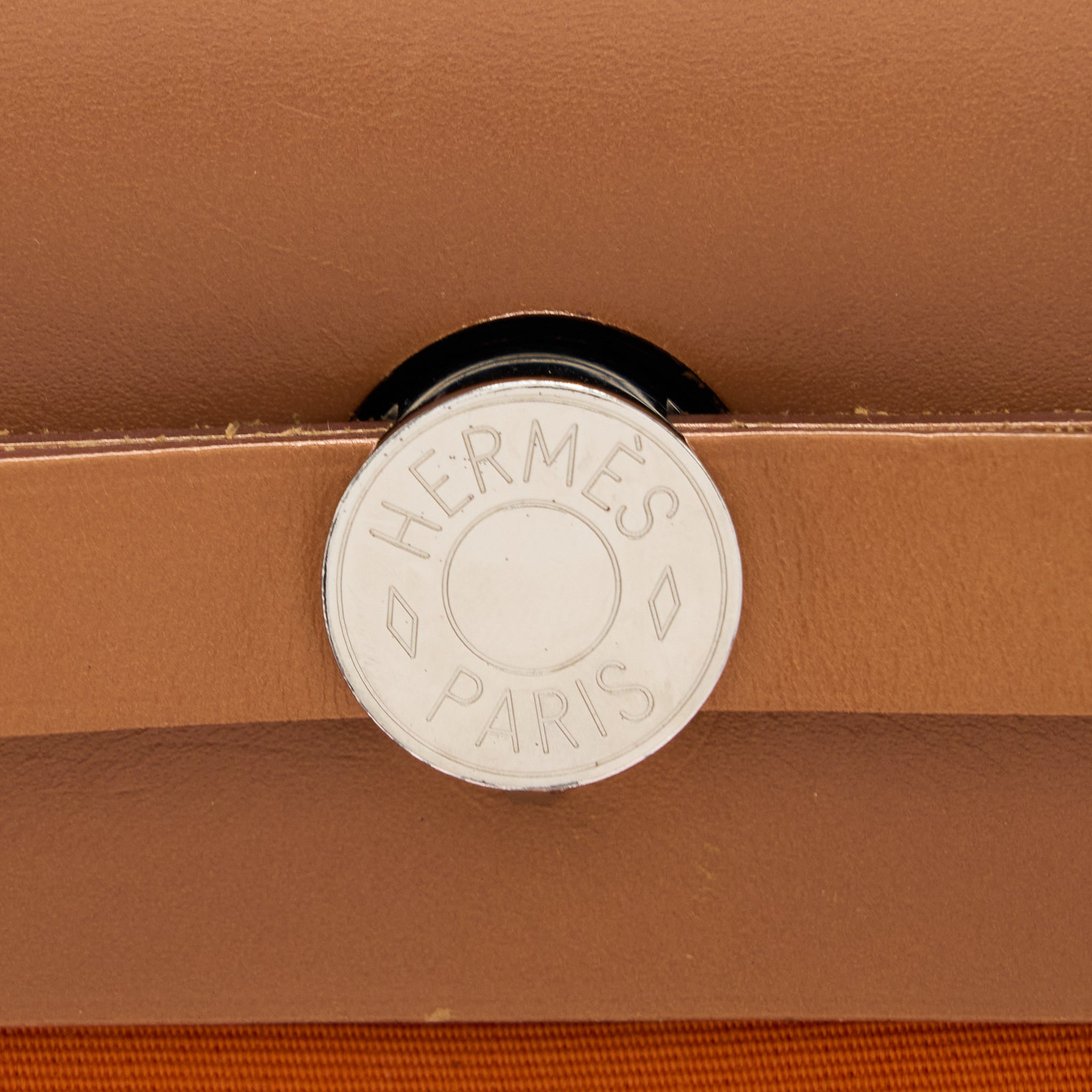 HERMES HERBAG 31 ZIP BAG CANVAS ORANGE SHW