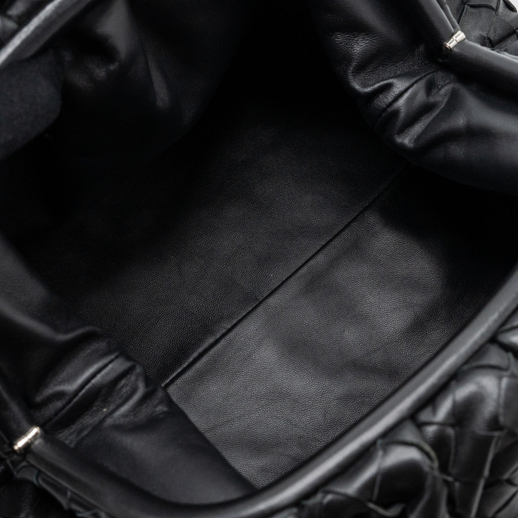 BOTTEGA VENETA POUCH INTRECCIATO LEATHER CLUTCH LAMBSKIN BLACK