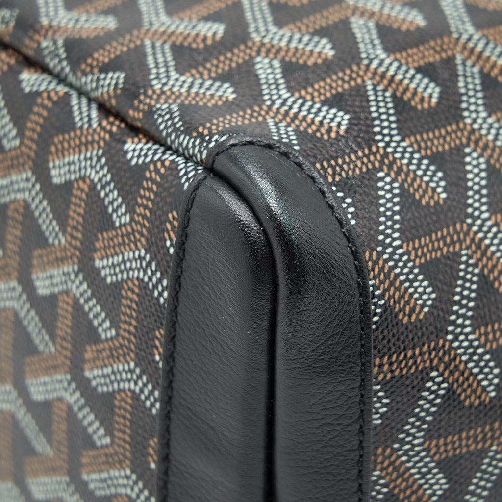 GOYARD BLACK/VIOLET GOYARDINE COATED CANVAS TOTE BAG