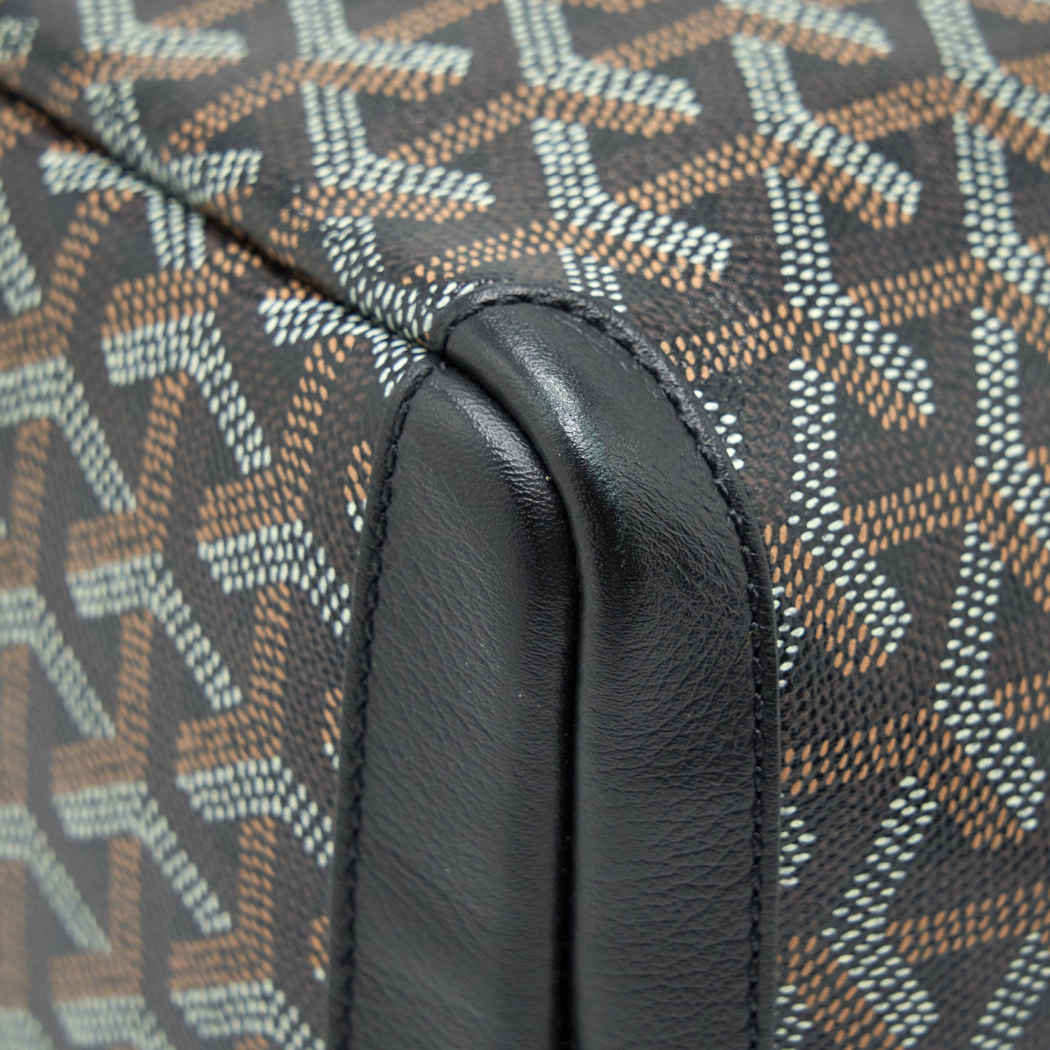 GOYARD BLACK/VIOLET GOYARDINE COATED CANVAS TOTE BAG