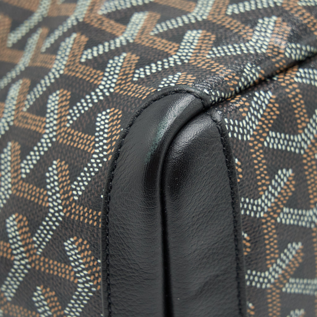 GOYARD BLACK/VIOLET GOYARDINE COATED CANVAS TOTE BAG