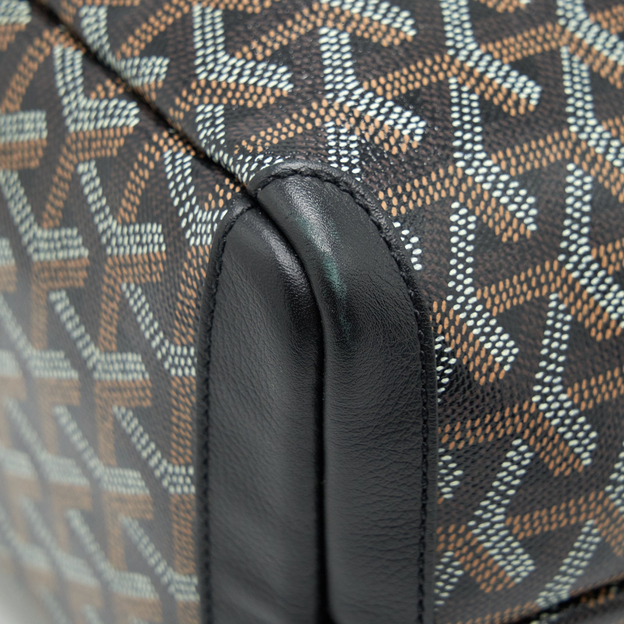 GOYARD BLACK/VIOLET GOYARDINE COATED CANVAS TOTE BAG