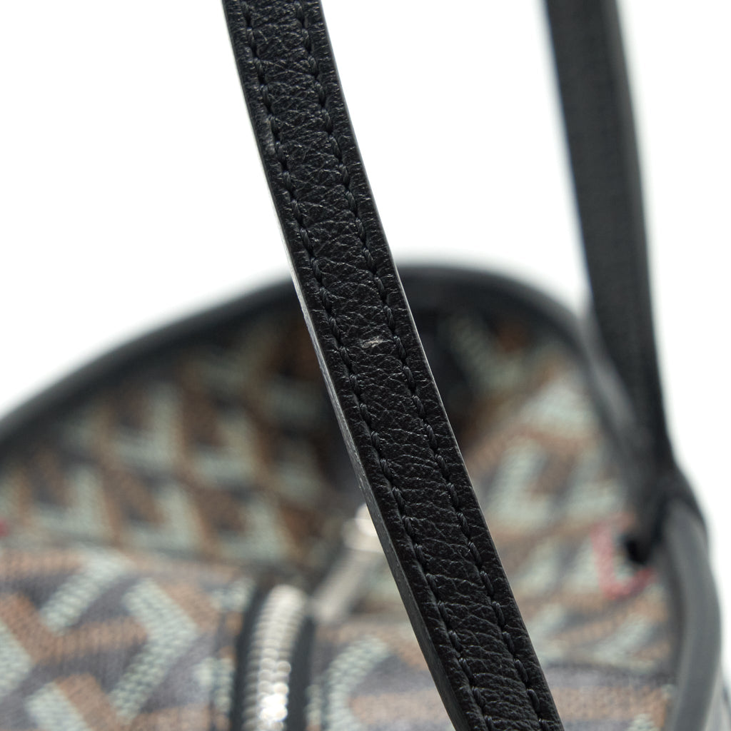 GOYARD BLACK/VIOLET GOYARDINE COATED CANVAS TOTE BAG