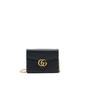 GUCCI GRAINED CALFSKIN GG LOGO WALLET ON CHAIN WITH GHW