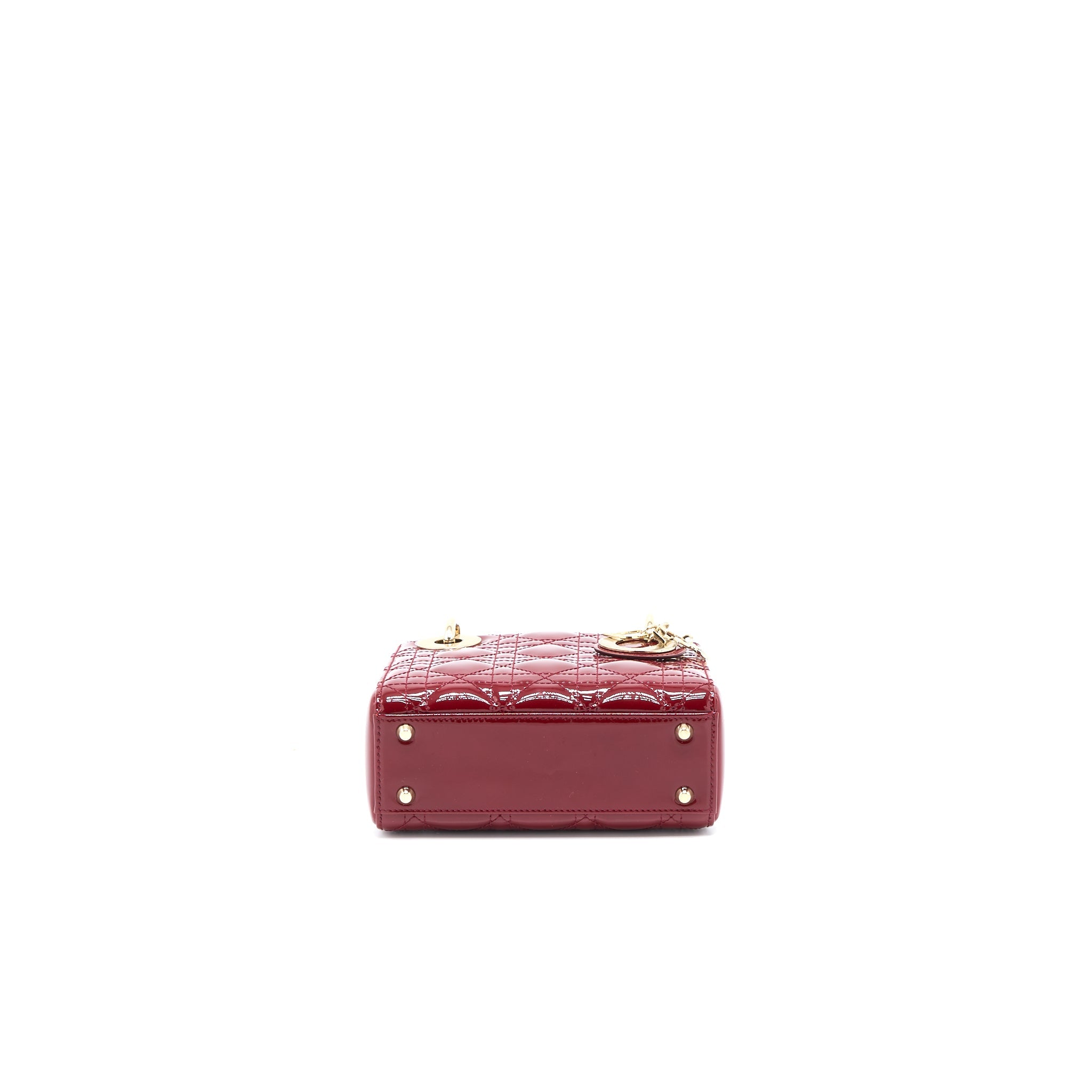 DIOR MINI LADY DIOR PATENT RED LGHW